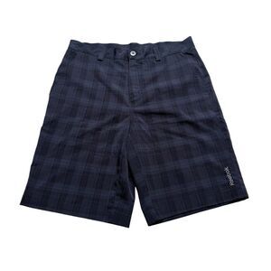 Reebok Men’s Blue Plaid Hybrid Shorts Sz 34